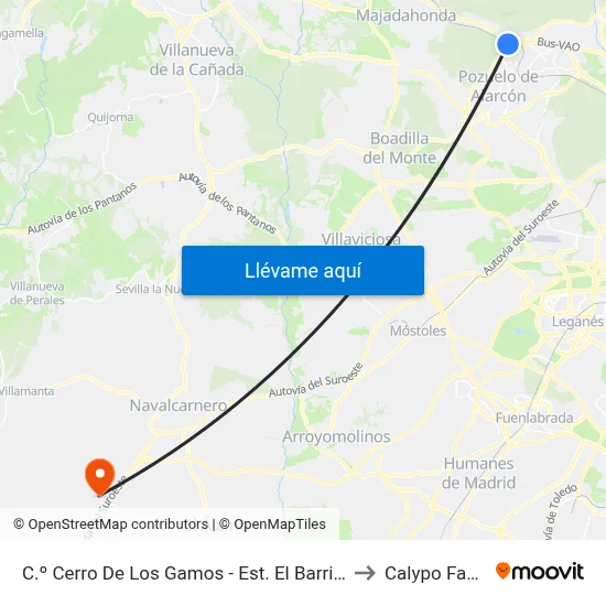 C.º Cerro De Los Gamos - Est. El Barrial to Calypo Fado map