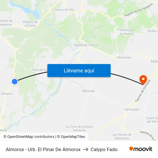 Almorox - Urb. El Pinar De Almorox to Calypo Fado map