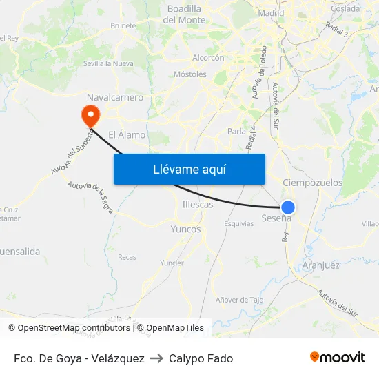 Fco. De Goya - Velázquez to Calypo Fado map