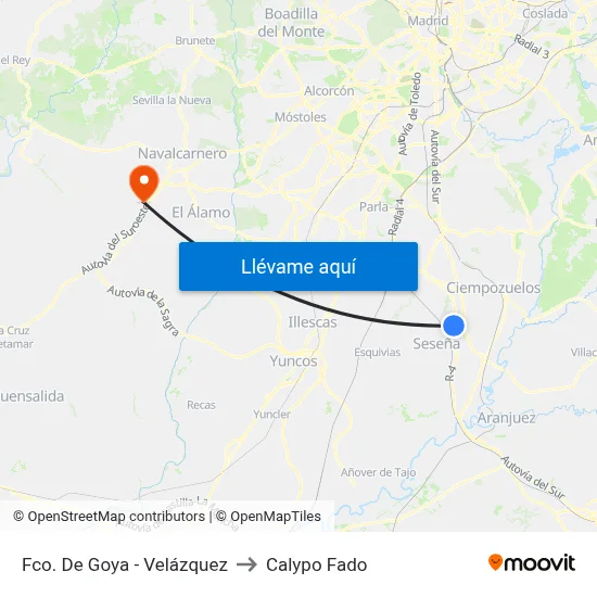 Fco. De Goya - Velázquez to Calypo Fado map