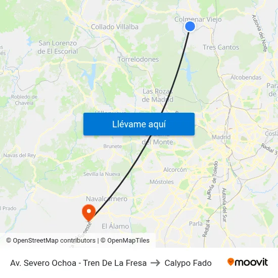 Av. Severo Ochoa - Tren De La Fresa to Calypo Fado map