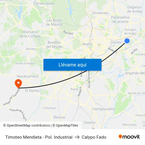 Timoteo Mendieta - Pol. Industrial to Calypo Fado map