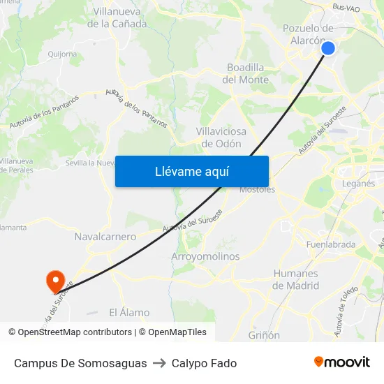 Campus De Somosaguas to Calypo Fado map