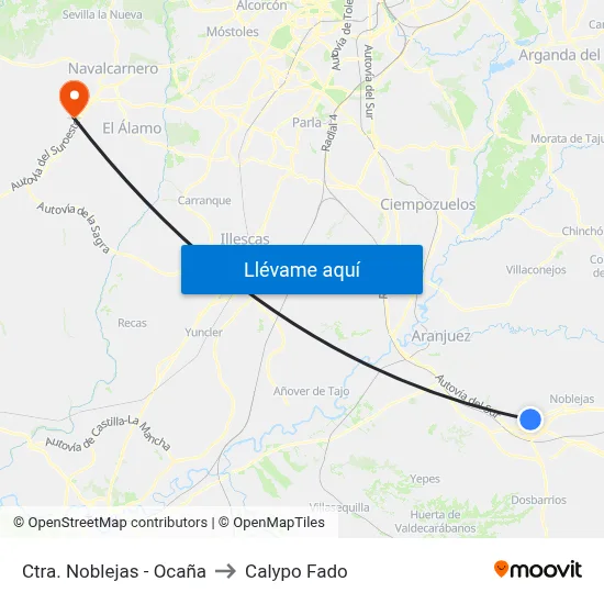 Ctra. Noblejas - Ocaña to Calypo Fado map