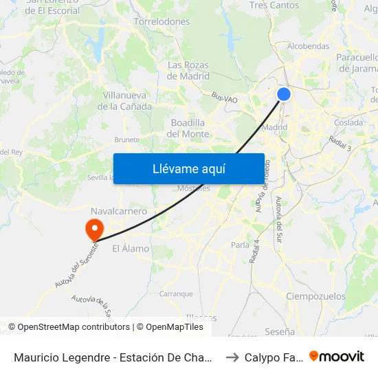 Mauricio Legendre - Estación De Chamartín to Calypo Fado map