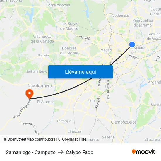 Samaniego - Campezo to Calypo Fado map