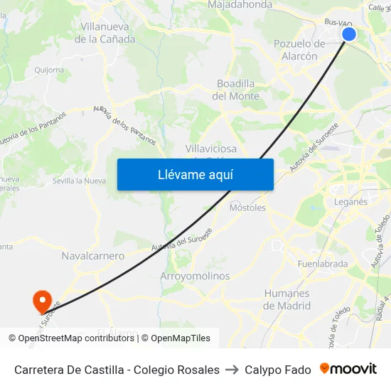 Carretera De Castilla - Colegio Rosales to Calypo Fado map