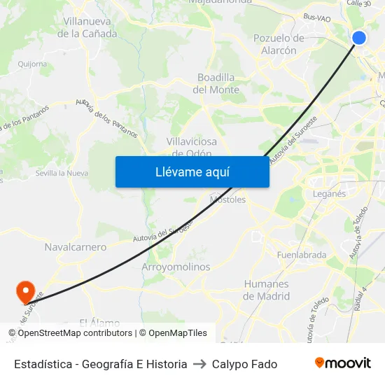 Estadística - Geografía E Historia to Calypo Fado map