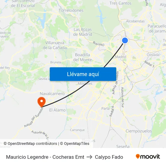 Mauricio Legendre - Cocheras Emt to Calypo Fado map
