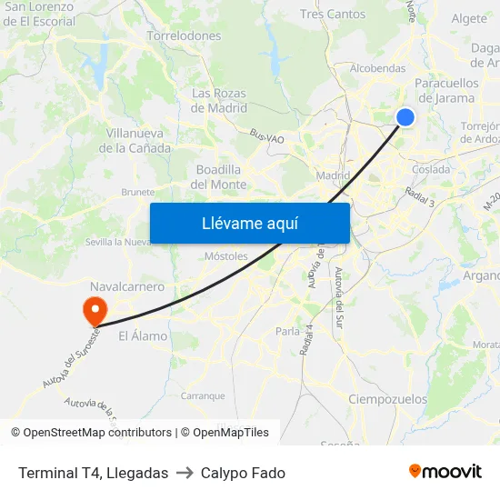 Terminal T4, Llegadas to Calypo Fado map
