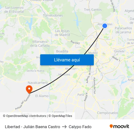 Libertad - Julián Baena Castro to Calypo Fado map