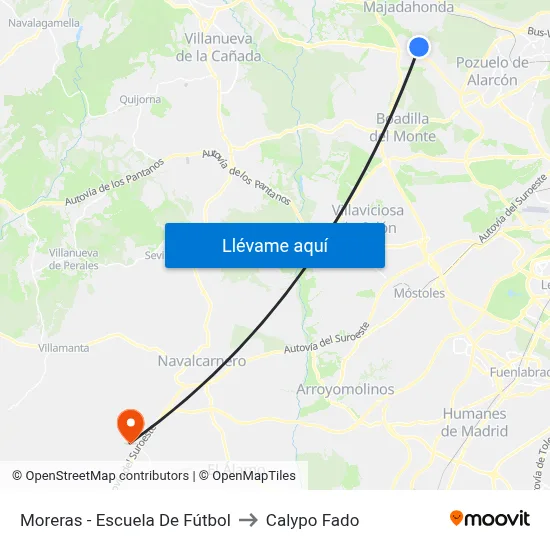 Moreras - Escuela De Fútbol to Calypo Fado map