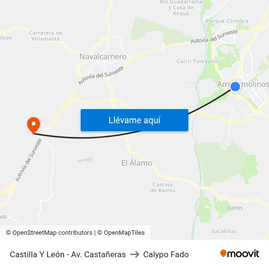 Castilla Y León - Av. Castañeras to Calypo Fado map