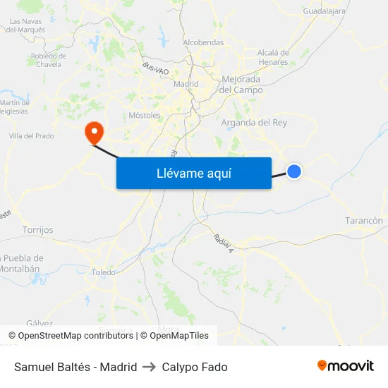 Samuel Baltés - Madrid to Calypo Fado map