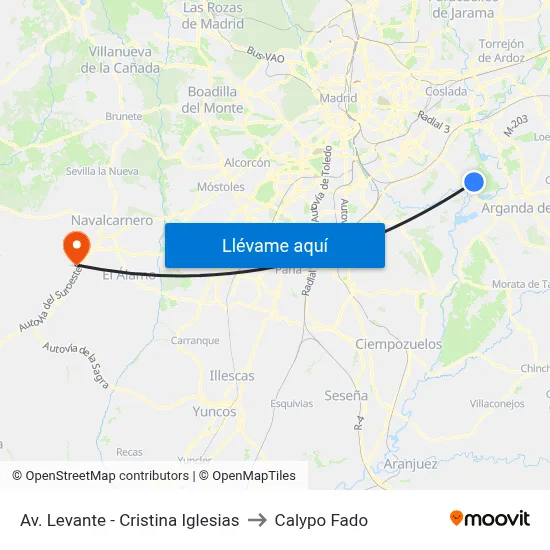 Av. Levante - Cristina Iglesias to Calypo Fado map
