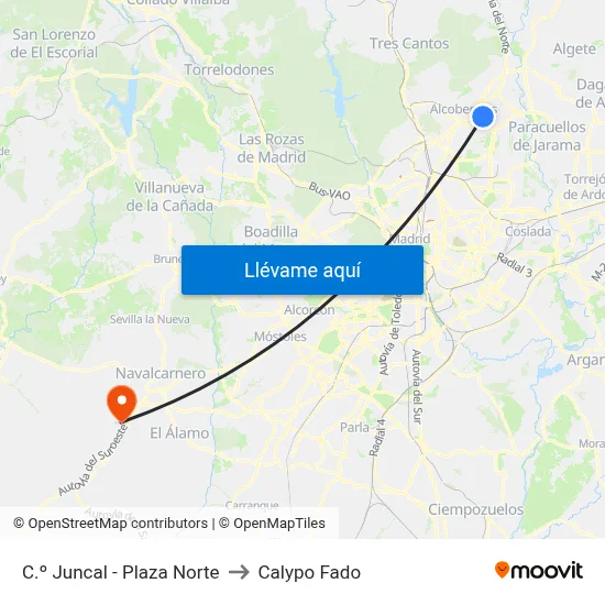C.º Juncal - Plaza Norte to Calypo Fado map