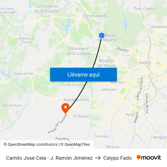 Camilo José Cela - J. Ramón Jiménez to Calypo Fado map