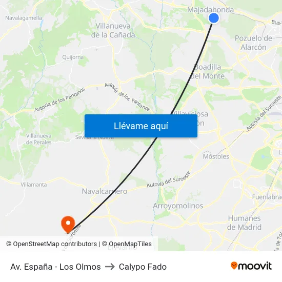 Av. España - Los Olmos to Calypo Fado map