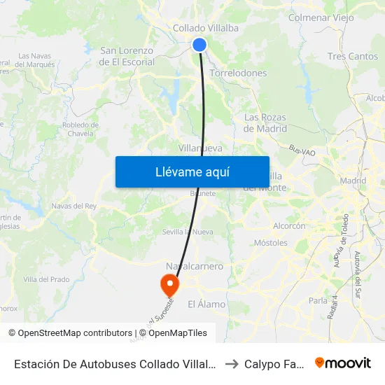 Estación De Autobuses Collado Villalba to Calypo Fado map