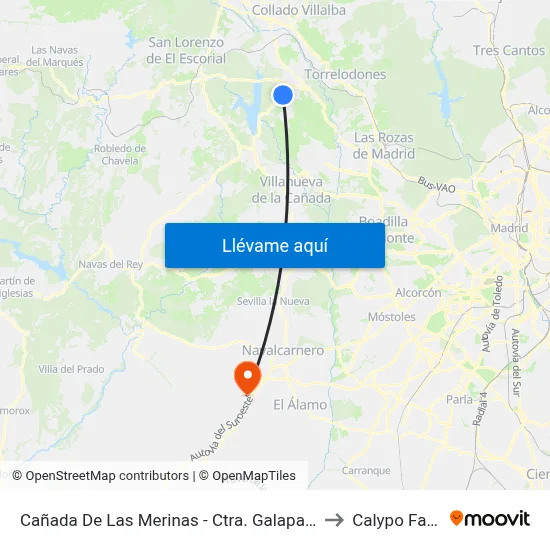 Cañada De Las Merinas - Ctra. Galapagar to Calypo Fado map