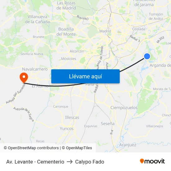 Av. Levante - Cementerio to Calypo Fado map