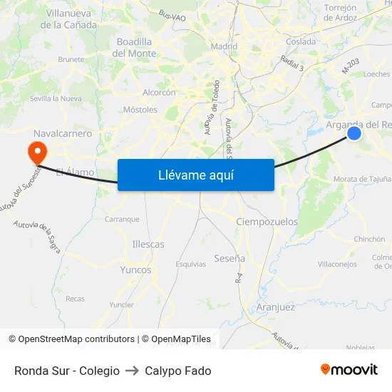 Ronda Sur - Colegio to Calypo Fado map