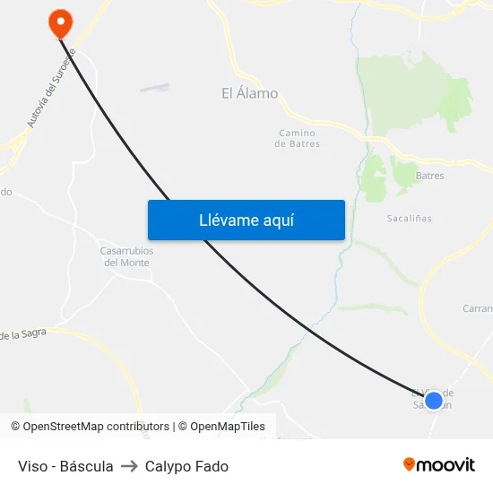 Viso - Báscula to Calypo Fado map