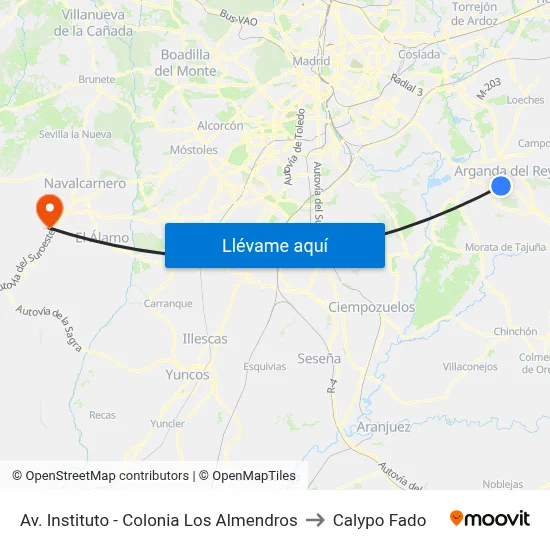 Av. Instituto - Colonia Los Almendros to Calypo Fado map
