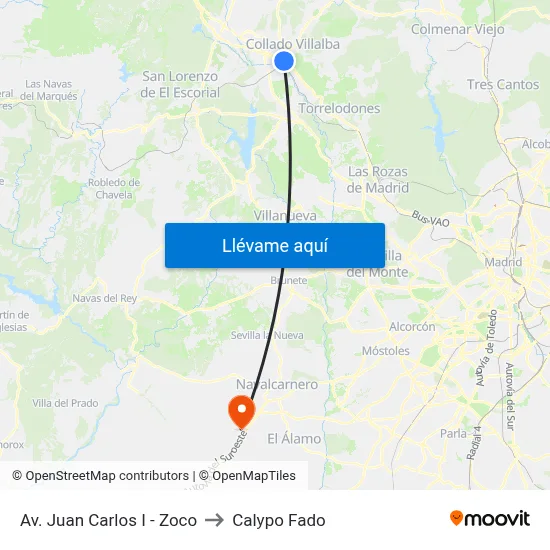 Av. Juan Carlos I - Zoco to Calypo Fado map