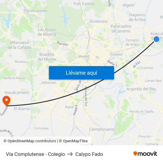 Vía Complutense - Colegio to Calypo Fado map