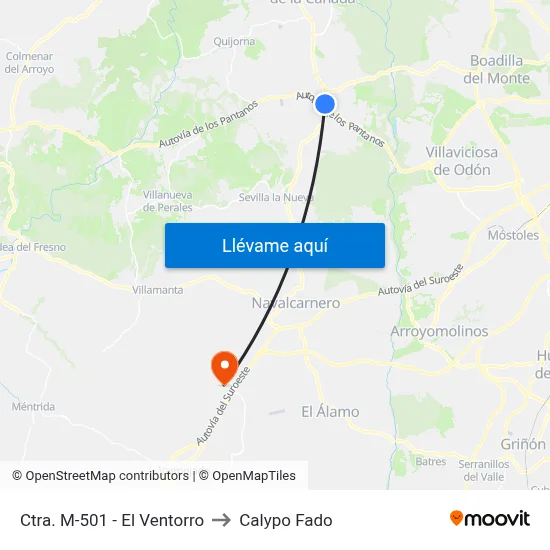 Ctra. M-501 - El Ventorro to Calypo Fado map