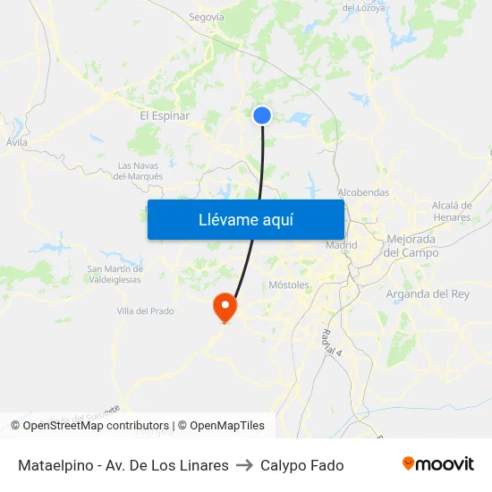 Mataelpino - Av. De Los Linares to Calypo Fado map
