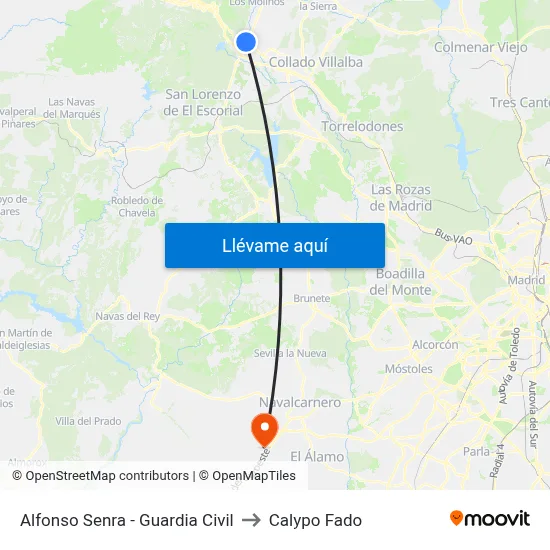 Alfonso Senra - Guardia Civil to Calypo Fado map