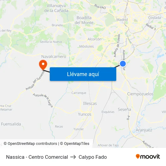 Nassica - Centro Comercial to Calypo Fado map