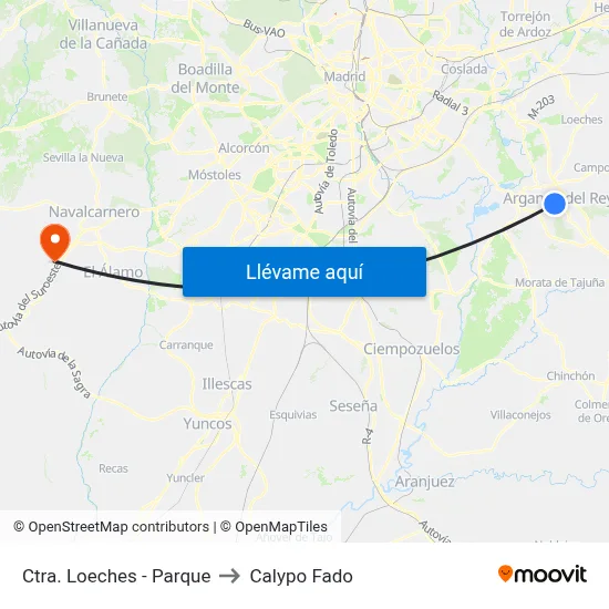 Ctra. Loeches - Parque to Calypo Fado map