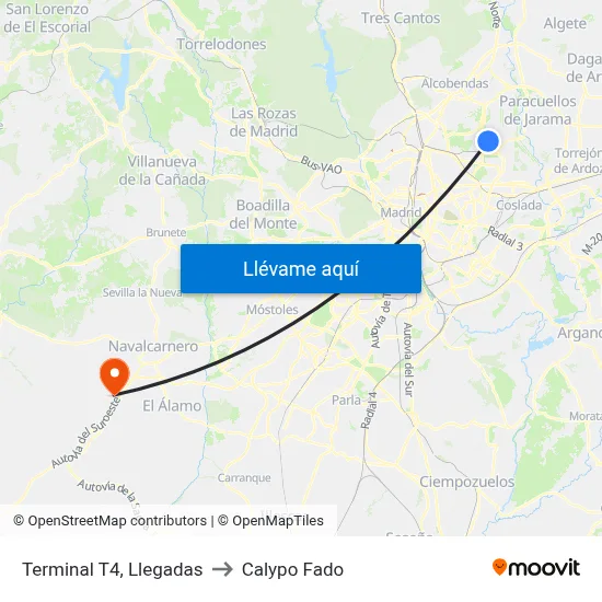Terminal T4, Llegadas to Calypo Fado map