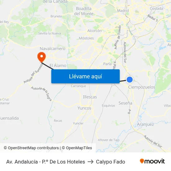 Av. Andalucía - P.º De Los Hoteles to Calypo Fado map