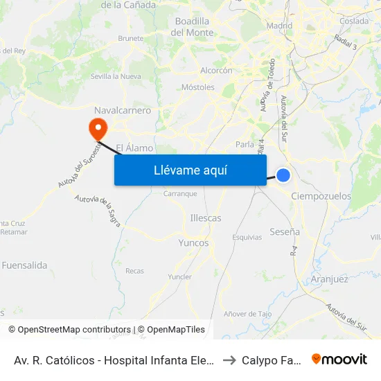 Av. R. Católicos - Hospital Infanta Elena to Calypo Fado map
