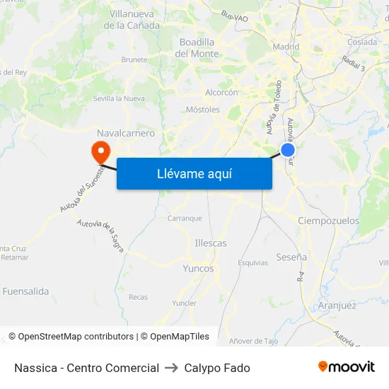 Nassica - Centro Comercial to Calypo Fado map