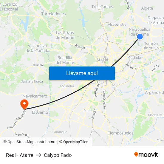Real - Atarre to Calypo Fado map