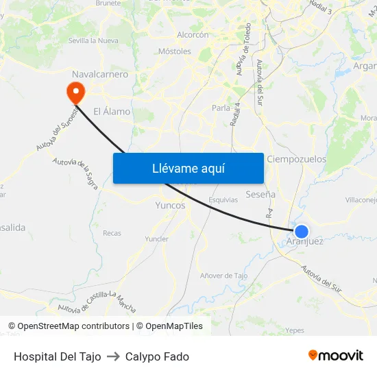 Hospital Del Tajo to Calypo Fado map
