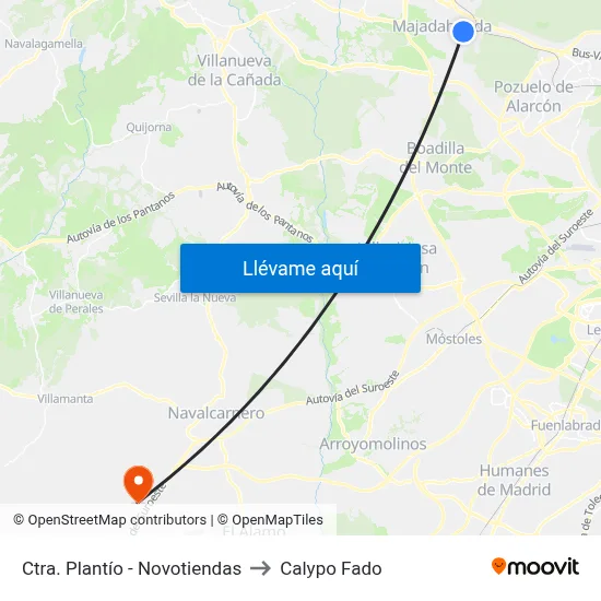 Ctra. Plantío - Novotiendas to Calypo Fado map