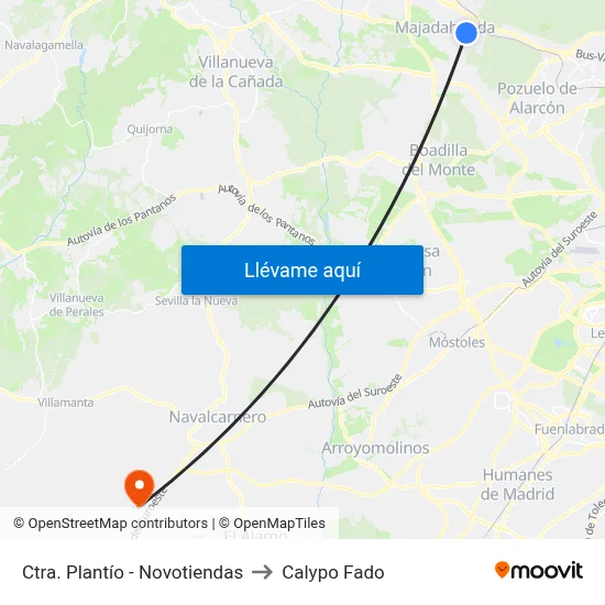 Ctra. Plantío - Novotiendas to Calypo Fado map