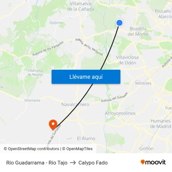 Río Guadarrama - Río Tajo to Calypo Fado map