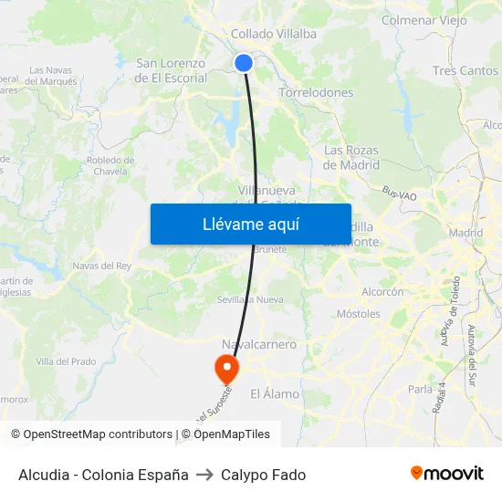 Alcudia - Colonia España to Calypo Fado map