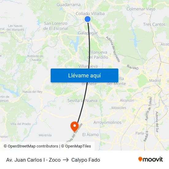 Av. Juan Carlos I - Zoco to Calypo Fado map