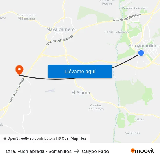 Ctra. Fuenlabrada - Serranillos to Calypo Fado map