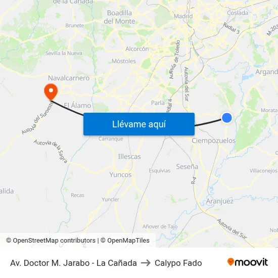 Av. Doctor M. Jarabo - La Cañada to Calypo Fado map
