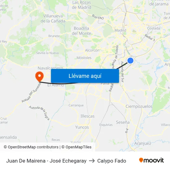 Juan De Mairena - José Echegaray to Calypo Fado map