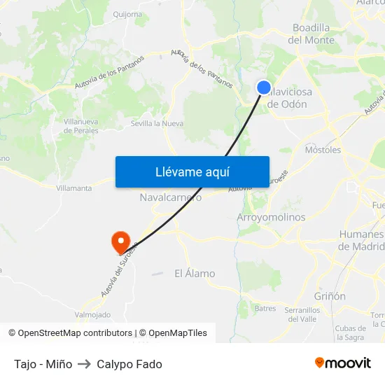 Tajo - Miño to Calypo Fado map